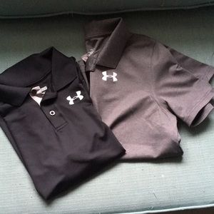 Two Under Armour Heat Gear Youth XL Polo Shirts